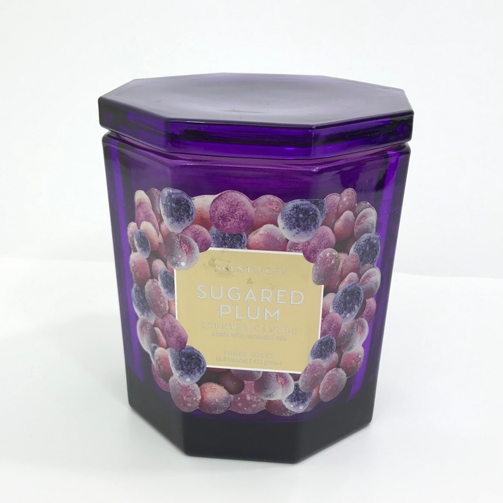 ScentWorx SUGARED PLUM Candle 14.5 oz JAR CANDLE